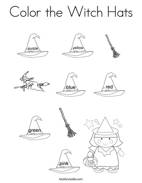 Color the witch hats coloring page coloring pages witch hat coloring pages inspirational