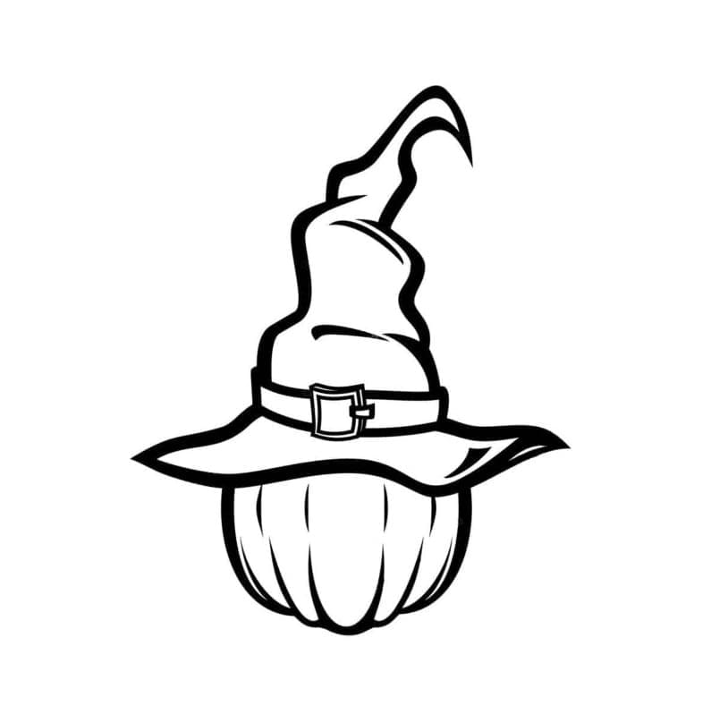 Witch hat and a witch hat coloring page