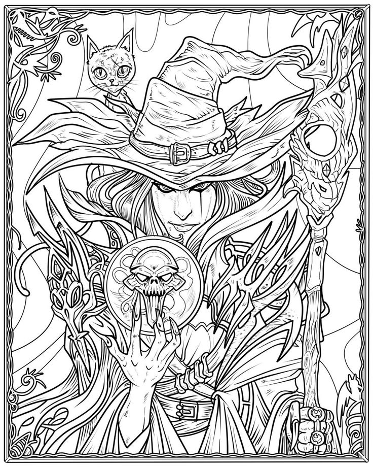 Witch coloring page arts crafts and diy cool witch coloring pages cool coloring pages animal coloring pages