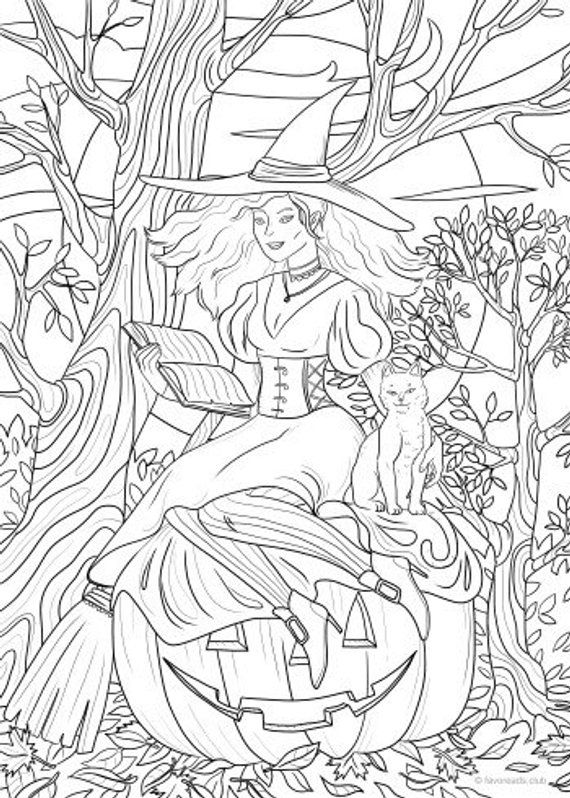 Witchcraft printable adult coloring page from favoreads