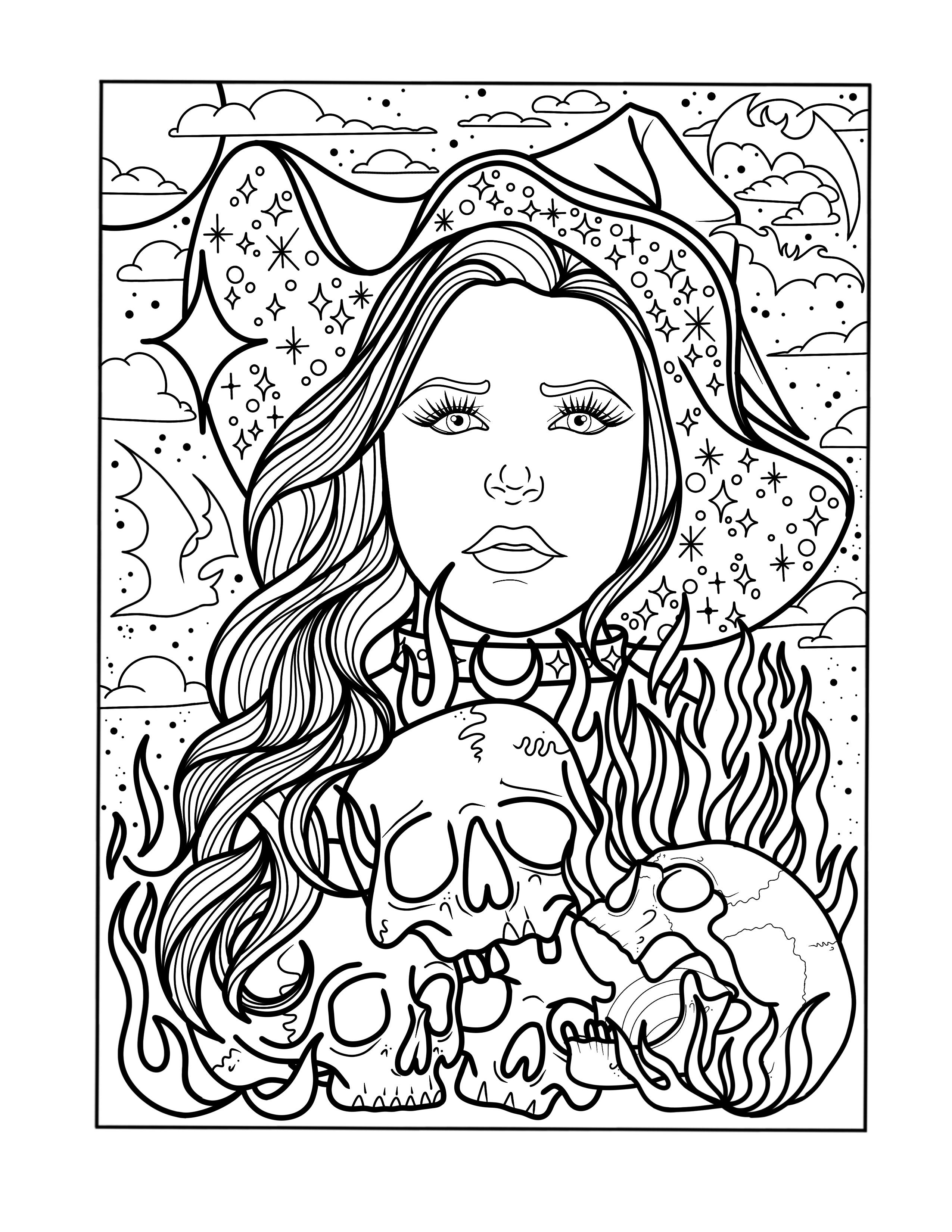 Witch coloring page feel free to print and enjoy for halloween radultcoloring