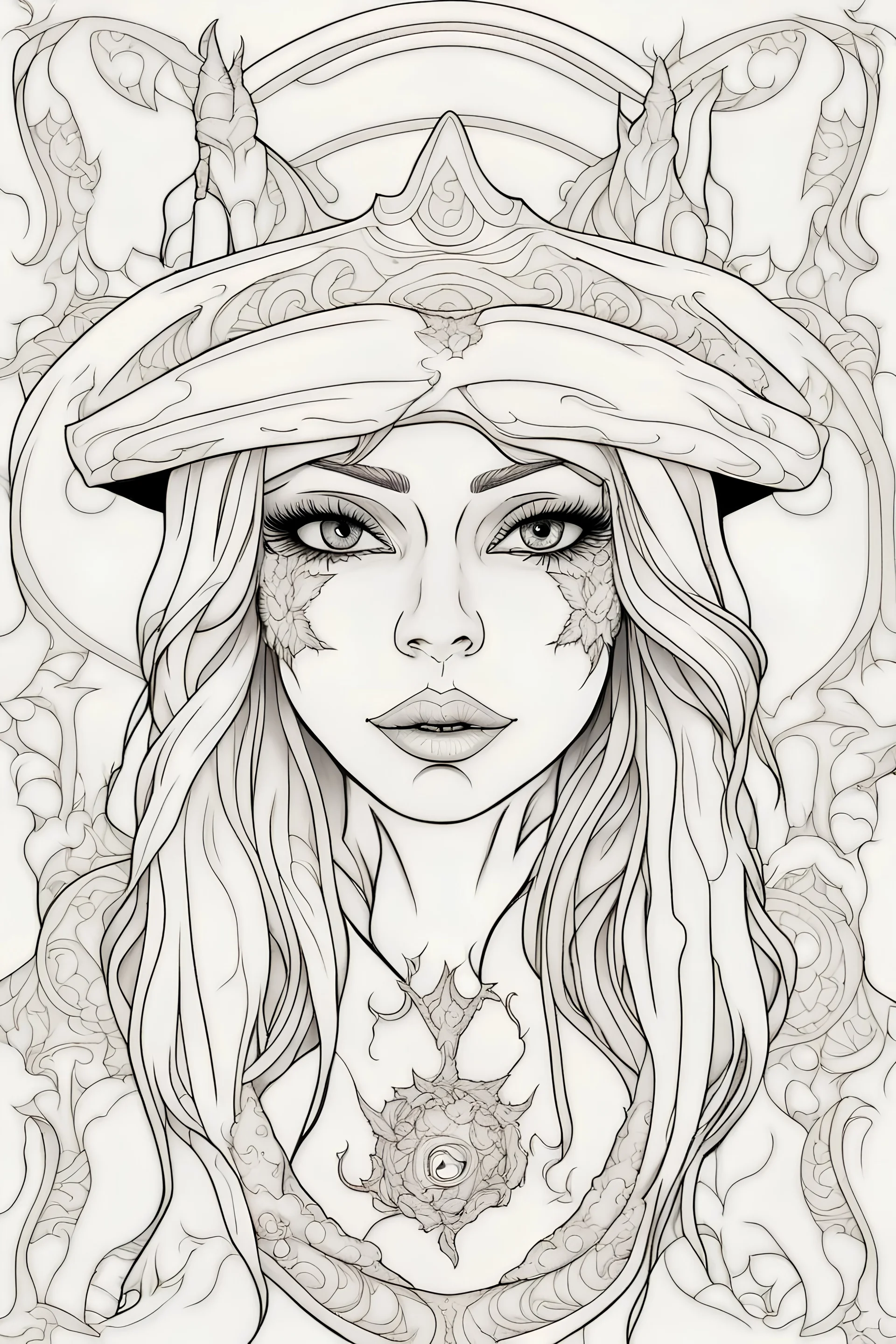 Creepy witch coloring pages sharp outlines whit gallery