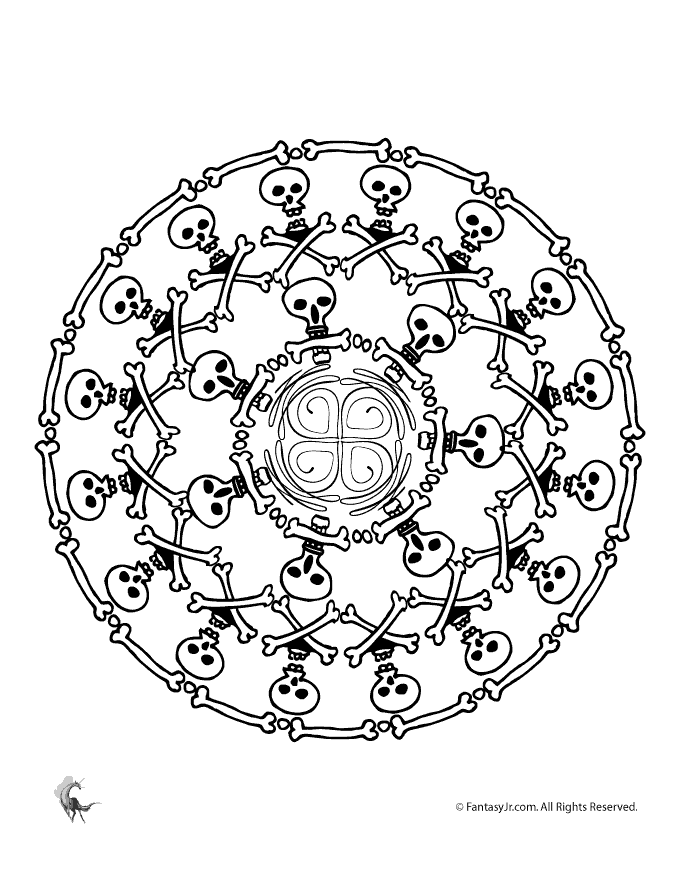 Halloween mandala coloring pages woo jr kids activities childrens publishing