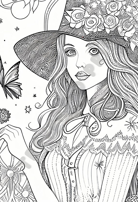 Scarlet witch coloring page for kids and adults who experience adhd anxiety relaxin meditation instant digital download pdf file download now