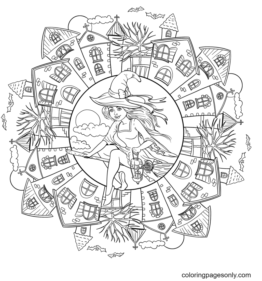 Halloween mandala coloring pages printable for free download