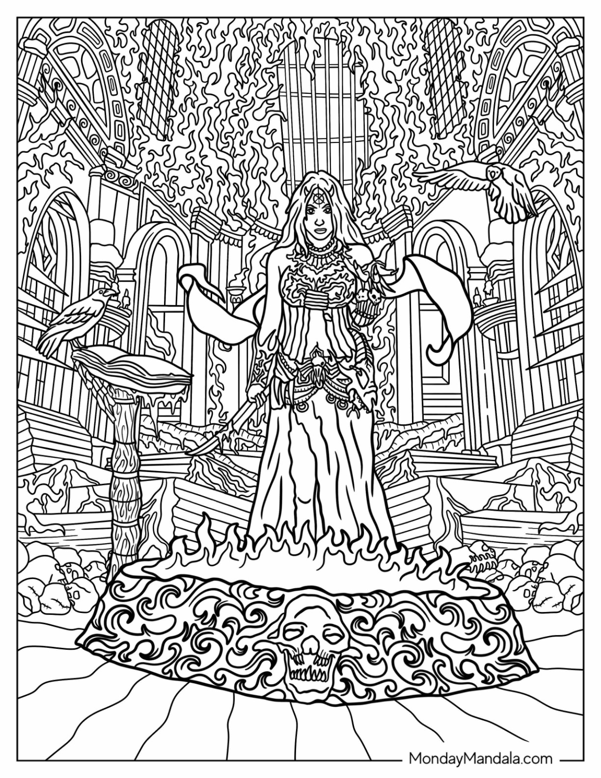 Fantasy coloring pages free pdf printables