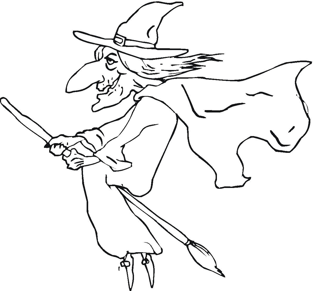 Free printable witch coloring pages for kids