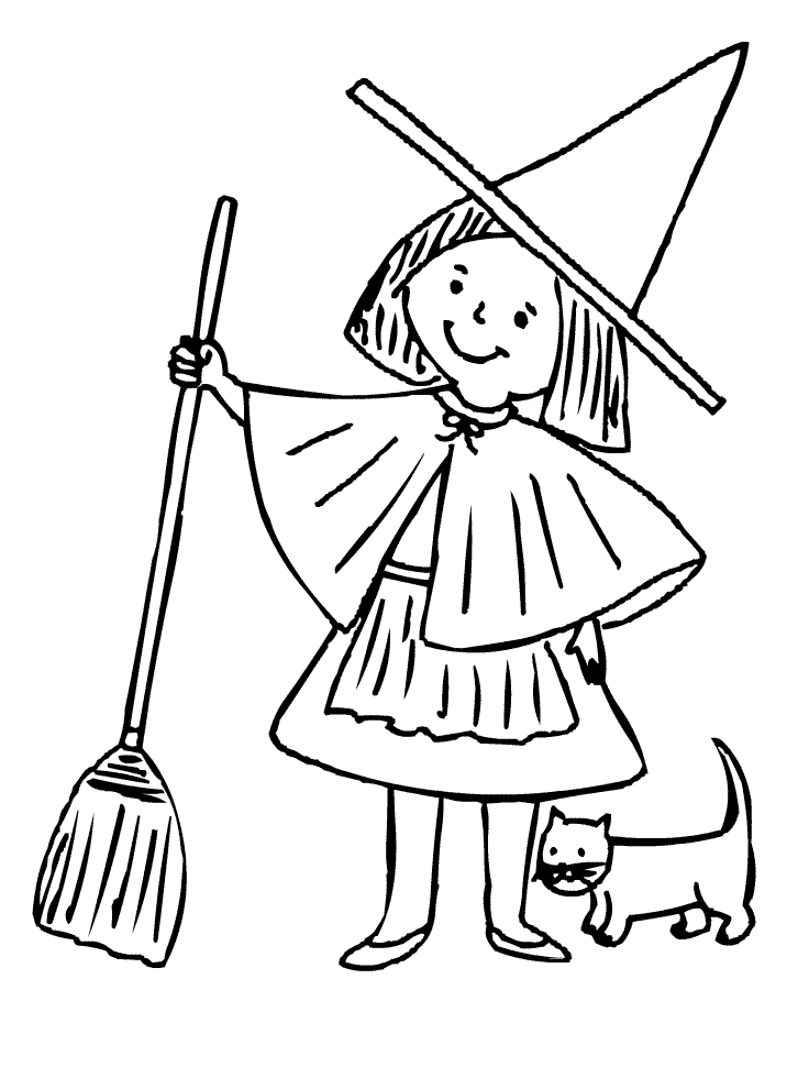 Printable witch coloring pages for halloween