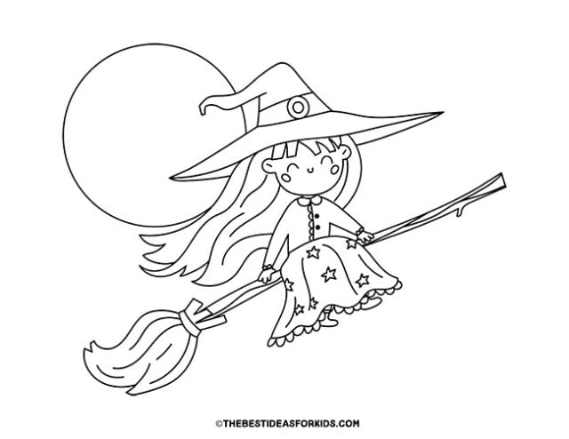 Witch coloring pages free printables