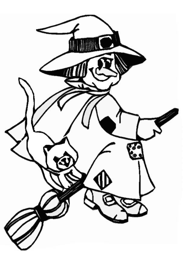 Free printable witch coloring pages for kids