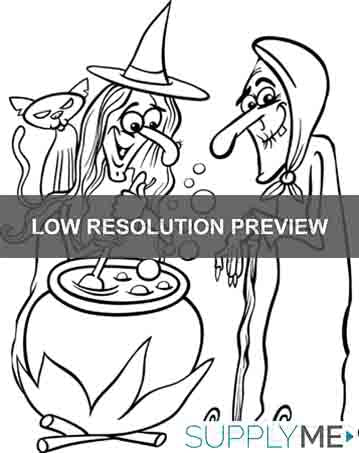 Printable halloween witches coloring page for kids â