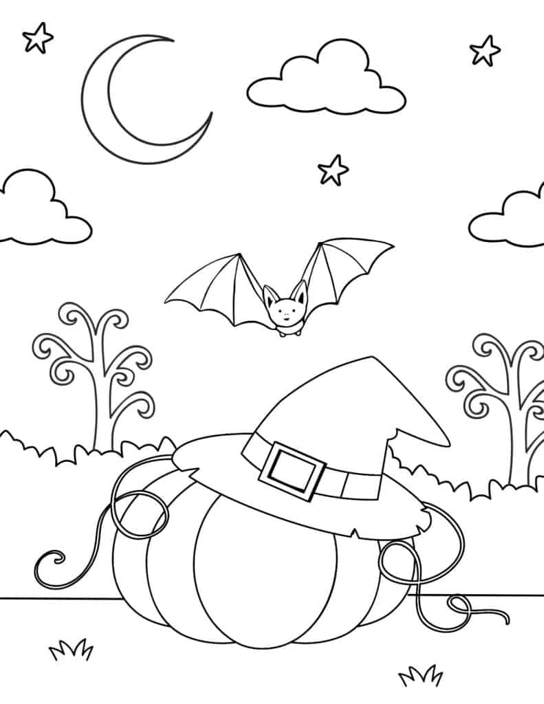 Free halloween witch coloring pages