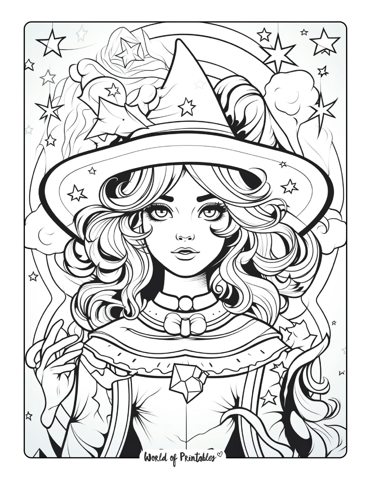 Witch coloring pages for kids adults