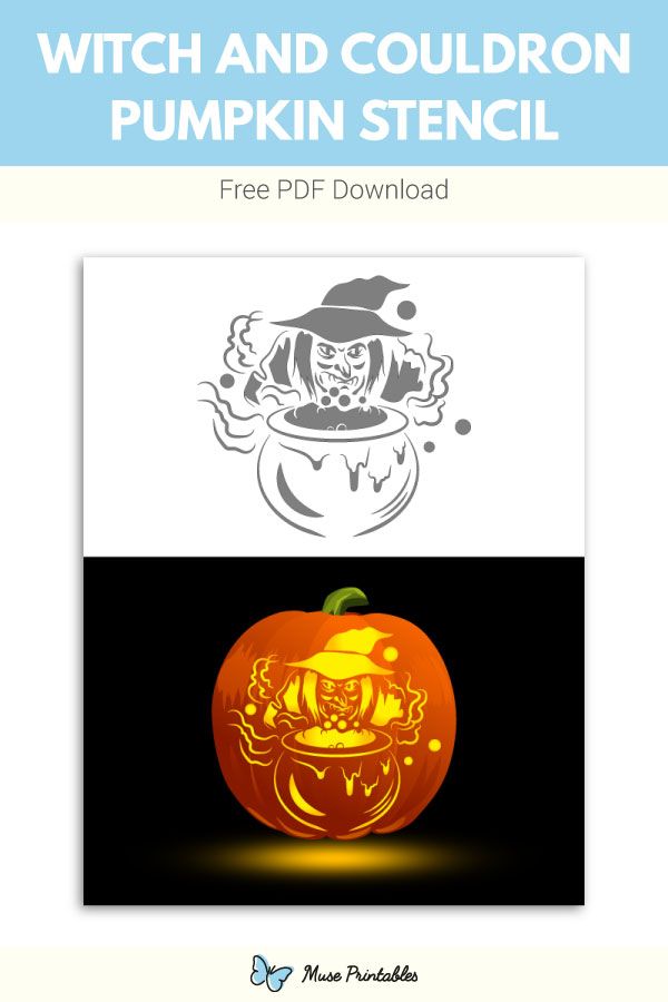 Free witch and cauldron pumpkin stencil halloween pumpkin stencils witch pumpkin stencil pumpkin stencil