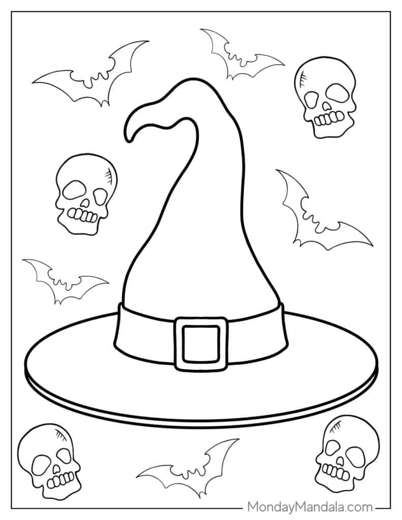 Witch coloring pages free pdf printables