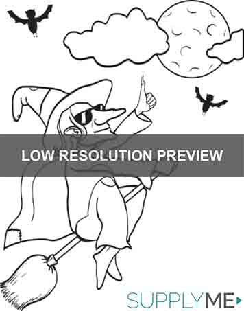 Printable witch coloring page for kids â