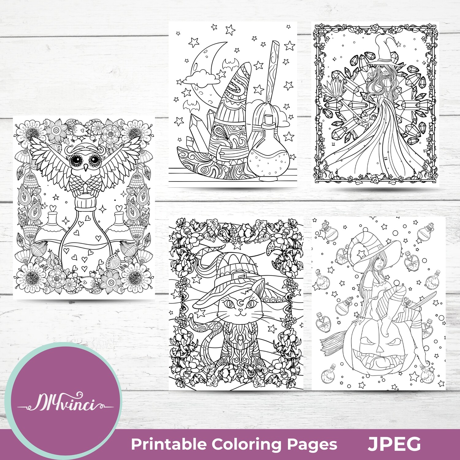 Printable magicalwitch coloring pages