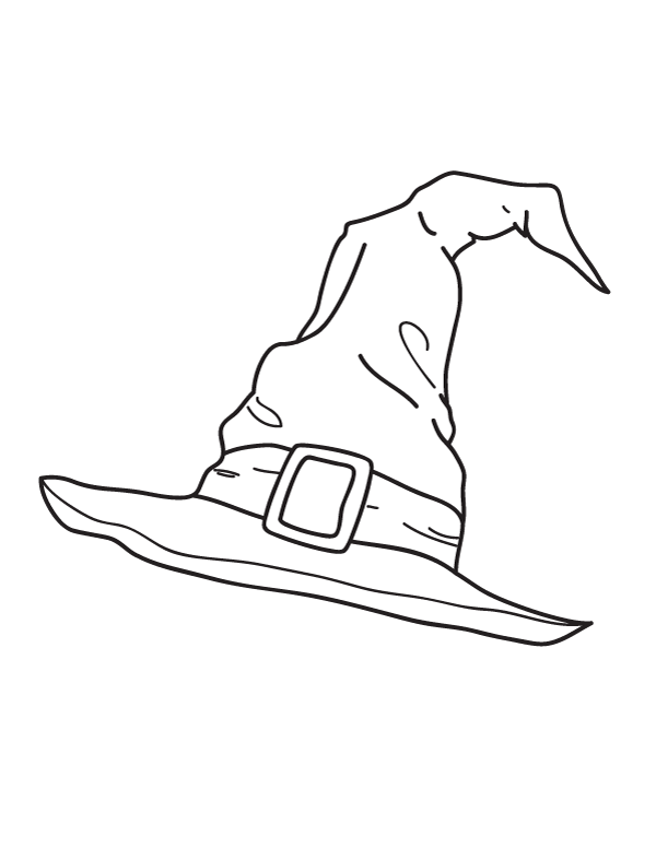 Printable witch hat coloring page