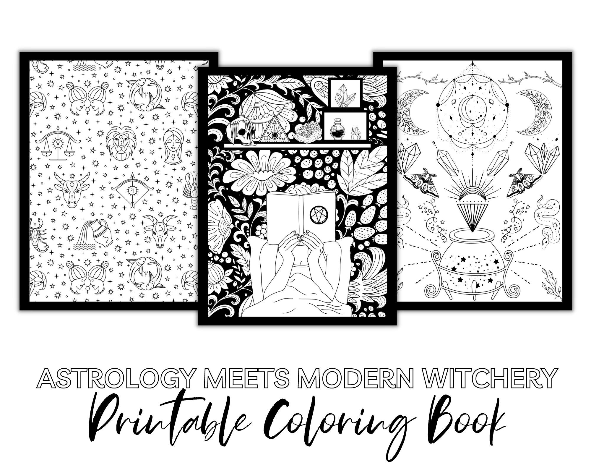 Printable astrowitchery coloring book for the modern witch â word witchery designs