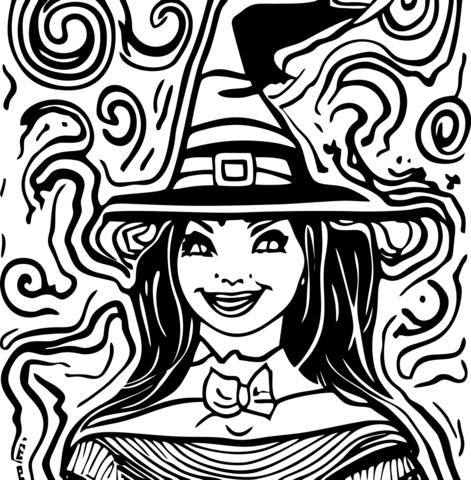 Halloween witch coloring page free printable coloring pages
