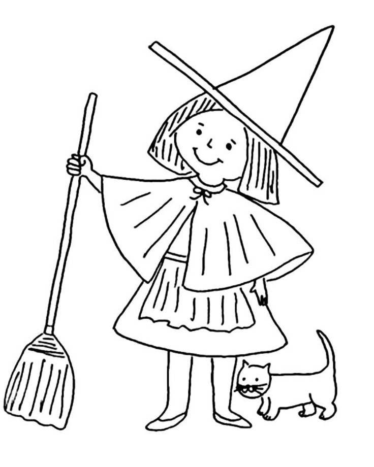 Printable witch coloring page crafts and worksheets for preschooltoddler and kindergarten
