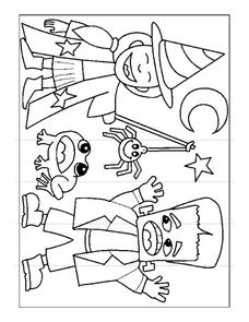 Halloween witch coloring page worksheet for kindergarten