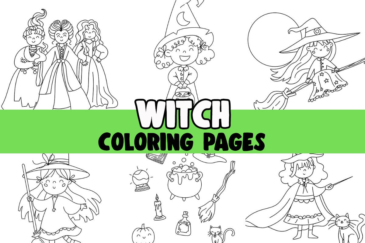 Witch coloring pages free printables