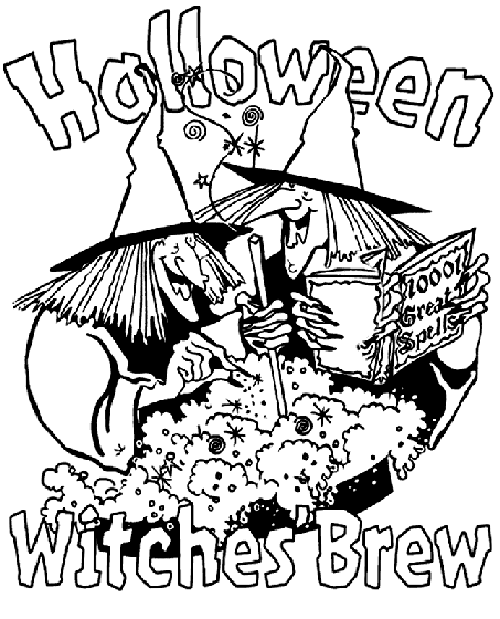 Halloween witches brew coloring page