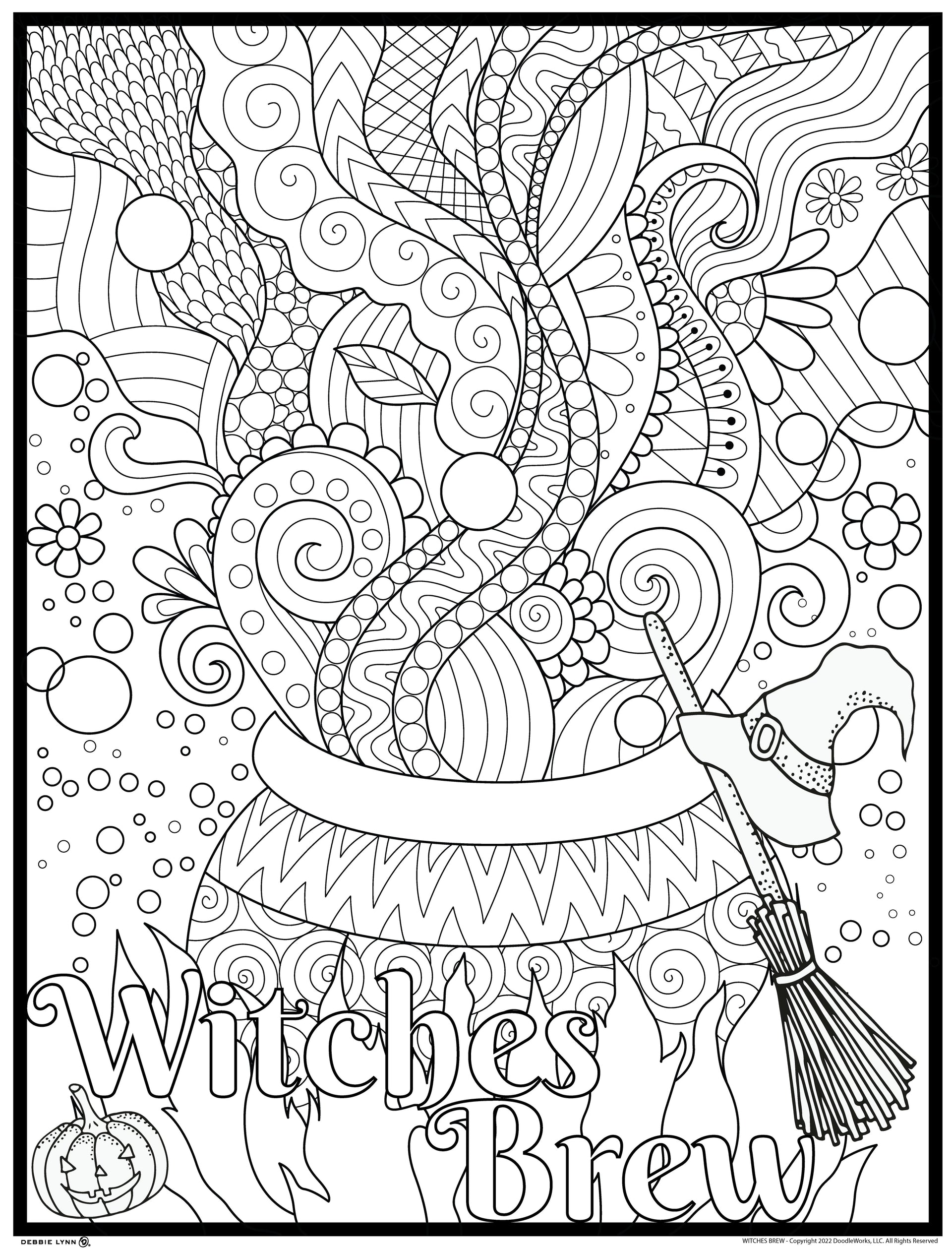 Witches brew personalized giant coloring poster x â debbie lynn