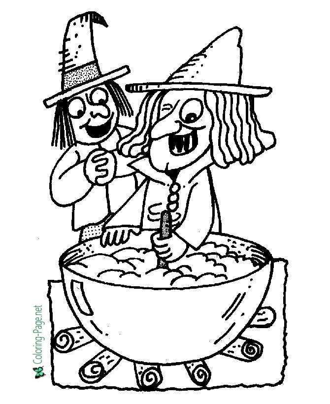 Witches brew halloween coloring pages