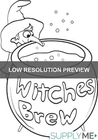 Printable witch coloring page for kids â