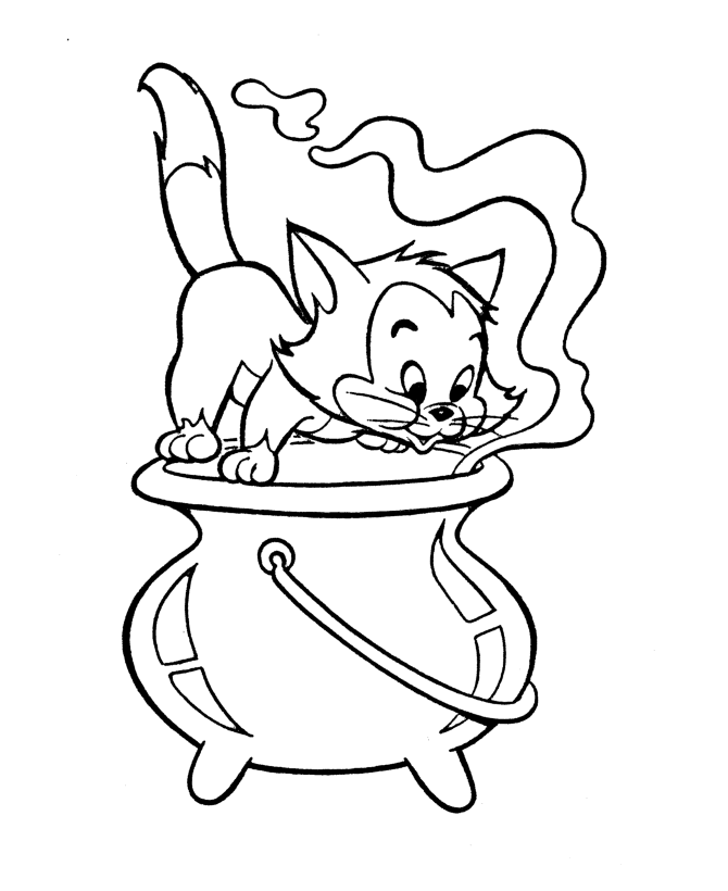 Halloween cat coloring pages