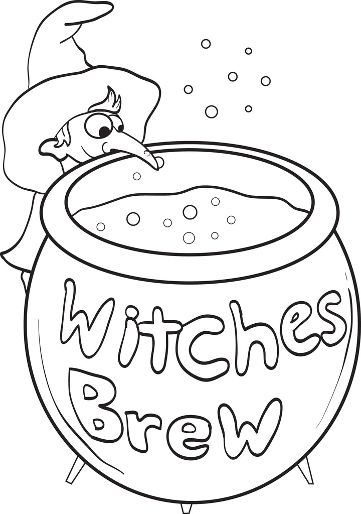 Printable witch coloring page for kids â