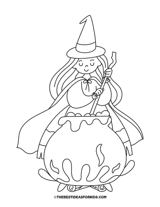 Witch coloring pages free printables