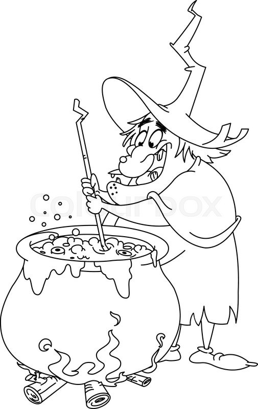 Outlined witch brew stock vector