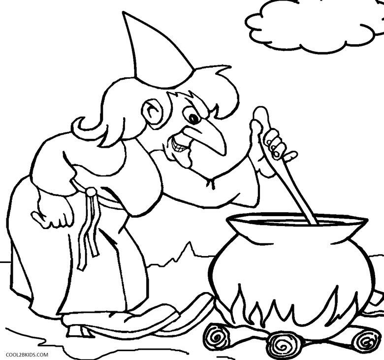 Free witch coloring pages you can print from home