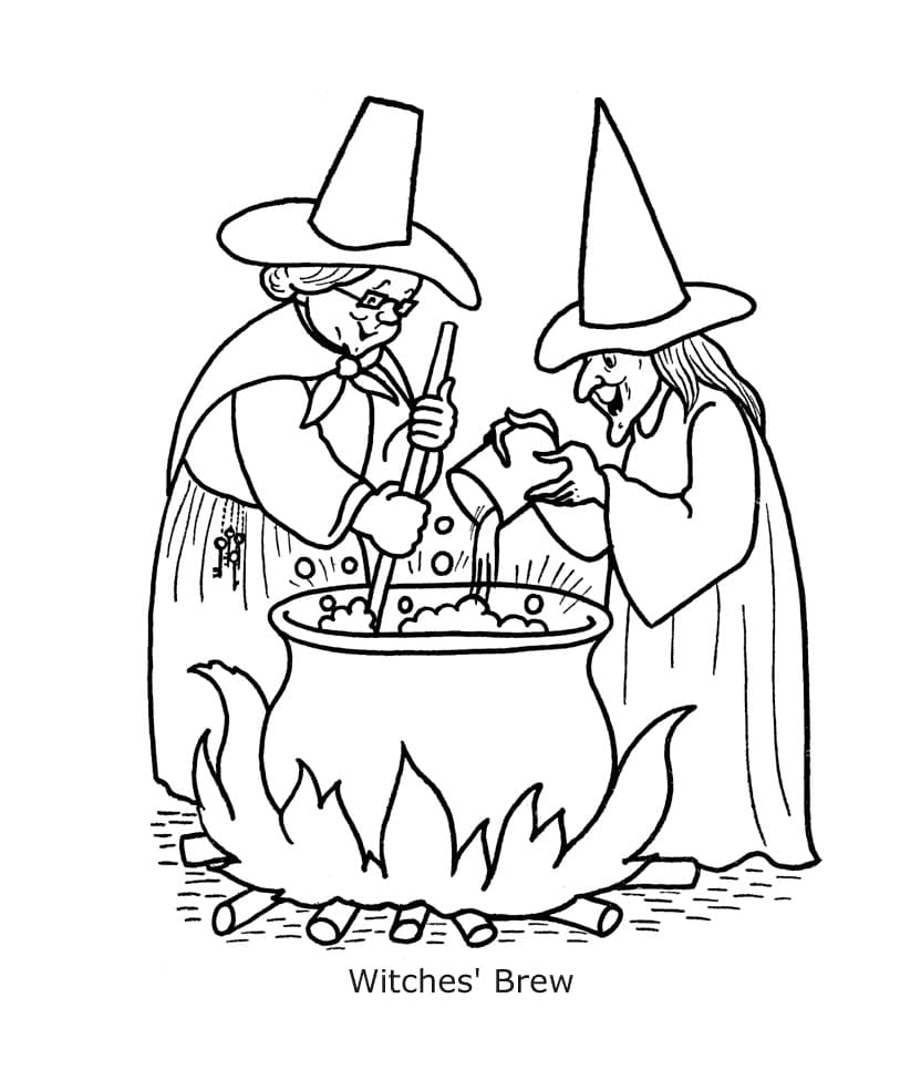 Witches brew coloring page