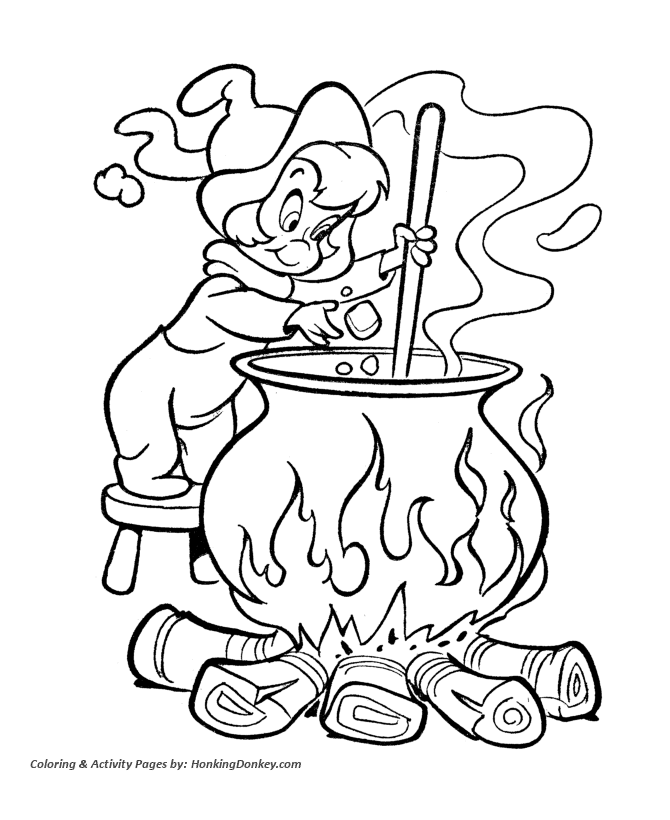 Halloween witch coloring pages