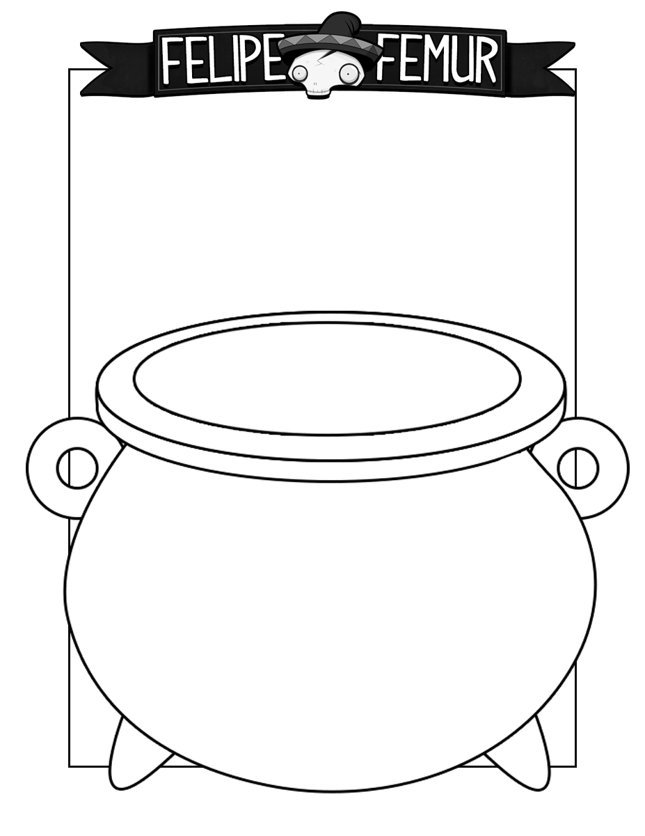 Cauldron coloring sheet â felipe femur friends