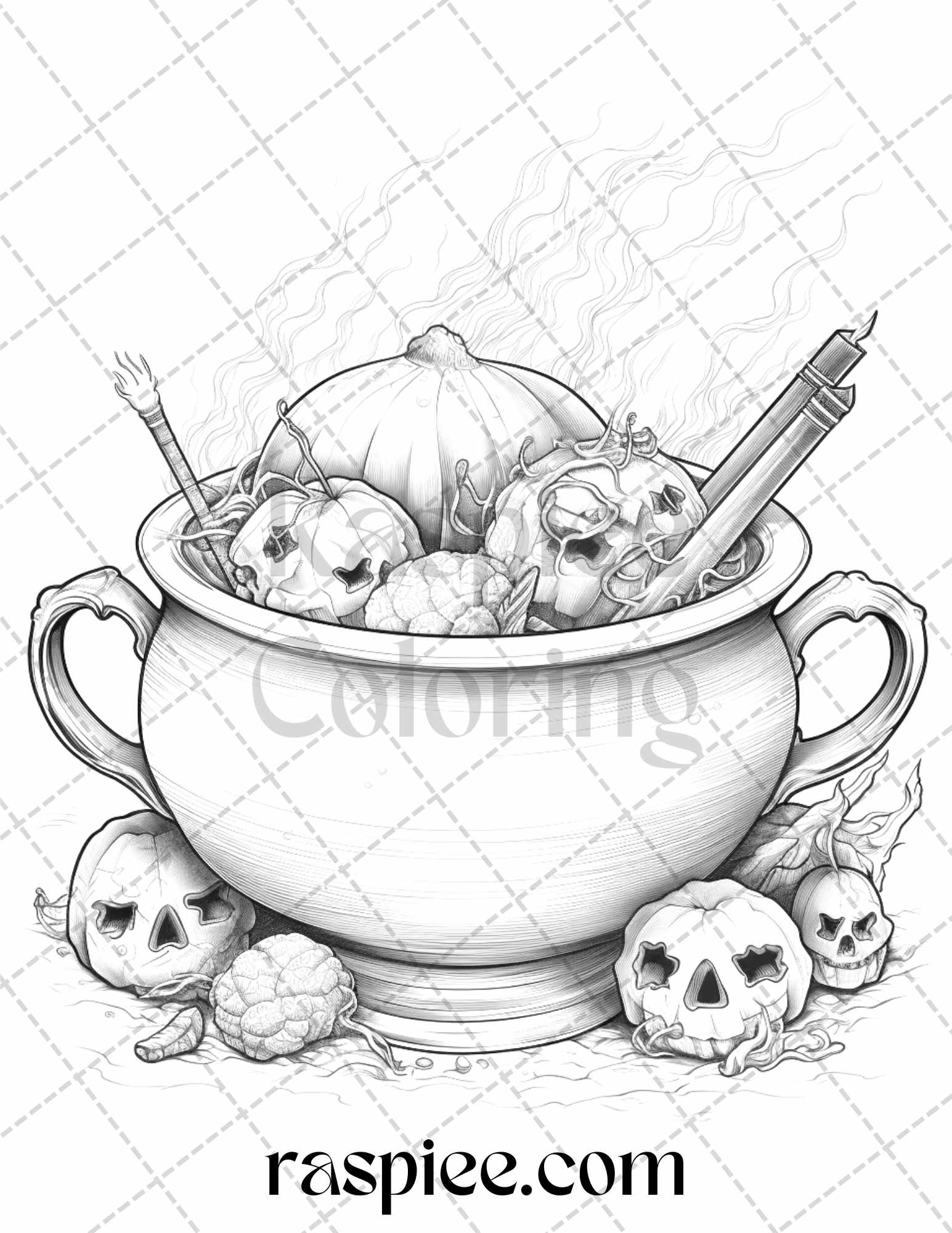 Witchy wonders grayscale coloring pages printable for adults pdf f â coloring