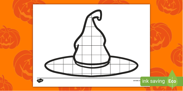 Halloween witch hat mosaic colouring pages teacher made