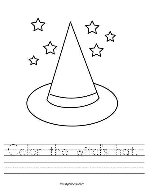 Color the witchs hat worksheet