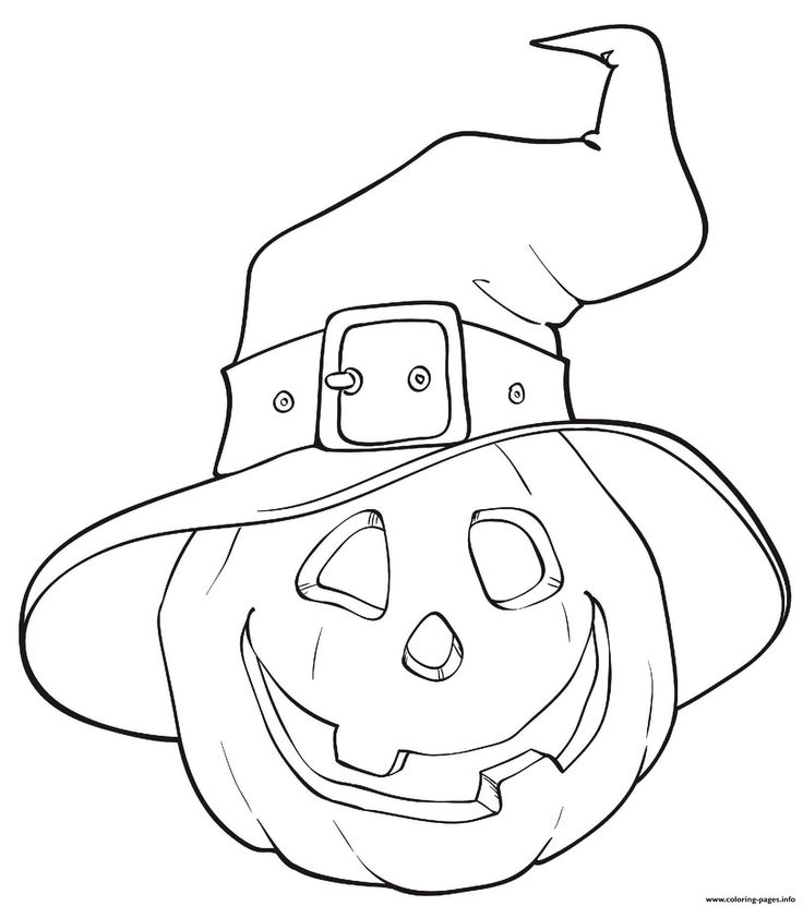 Halloween pumpkin witches hat coloring page printable pumpkin coloring pages witch coloring pages coloring pages