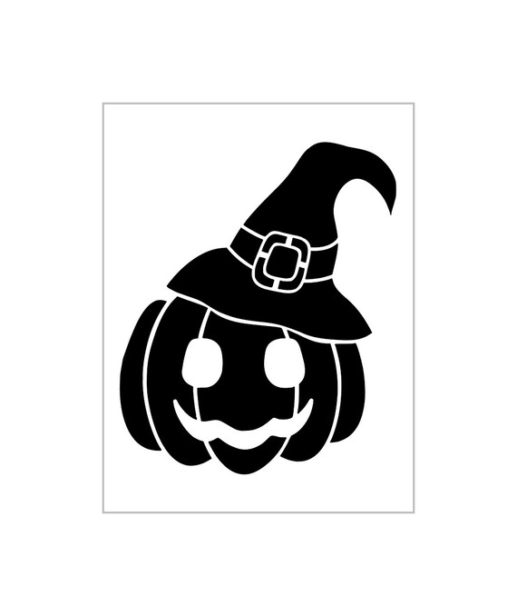 Pumpkin witch hat stencil halloween carving reusable sheet s