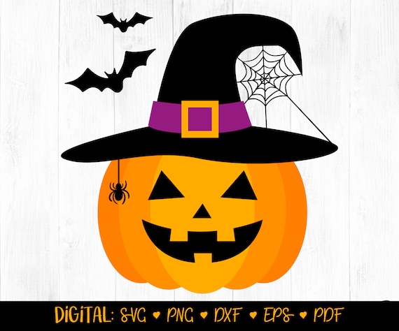 Pumpkin witch hat svg pumpkin svg file cute pumpkin jack o lantern svg file halloween svg pumpkins cut file halloween cut file digital