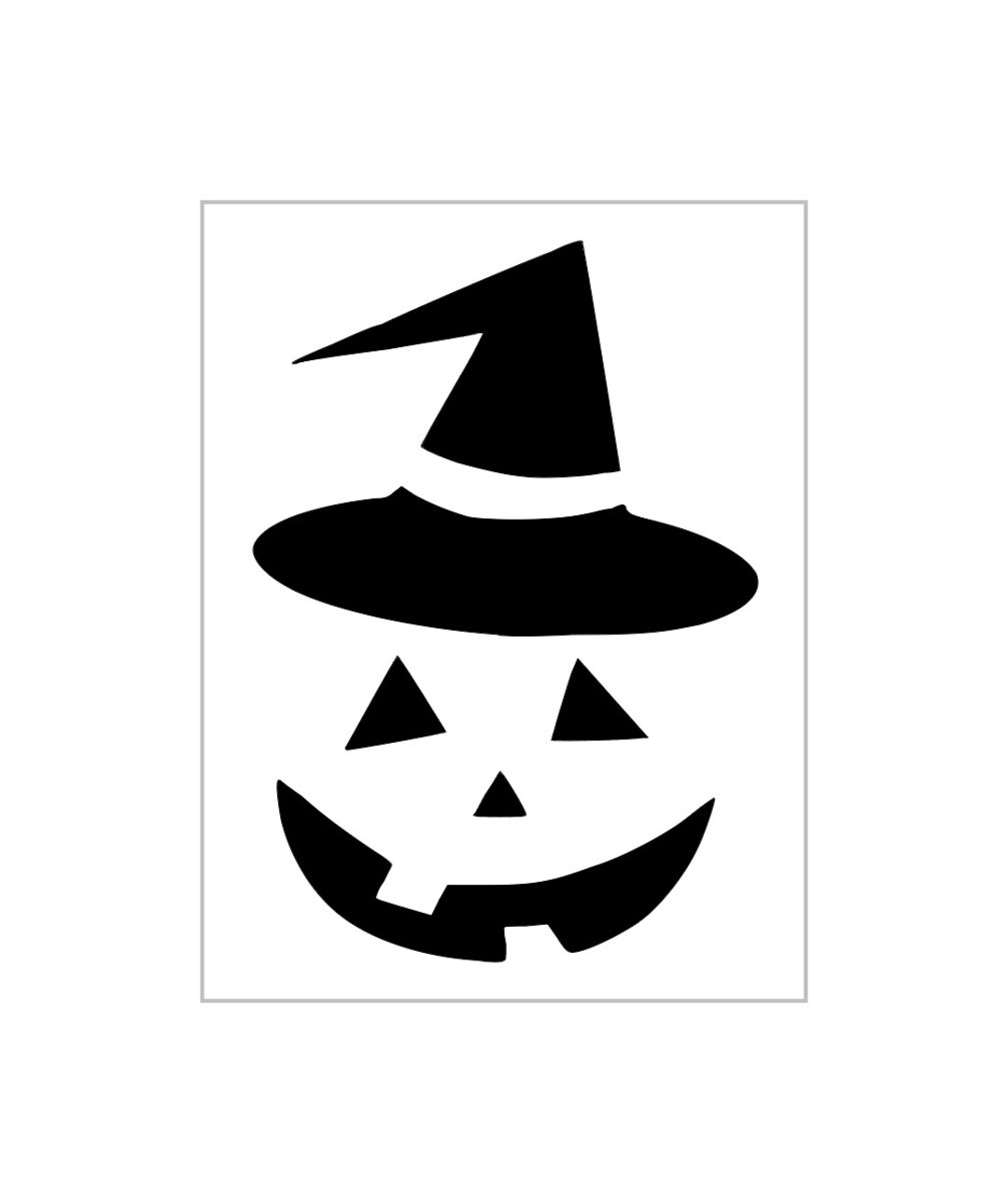 Pumpkin face witch hat stencil halloween carving reusable sheet s