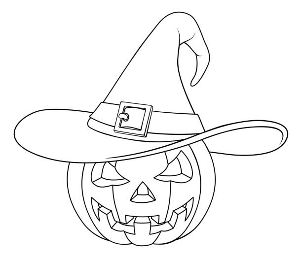 Kids pumpkin carving stock illustrations royalty