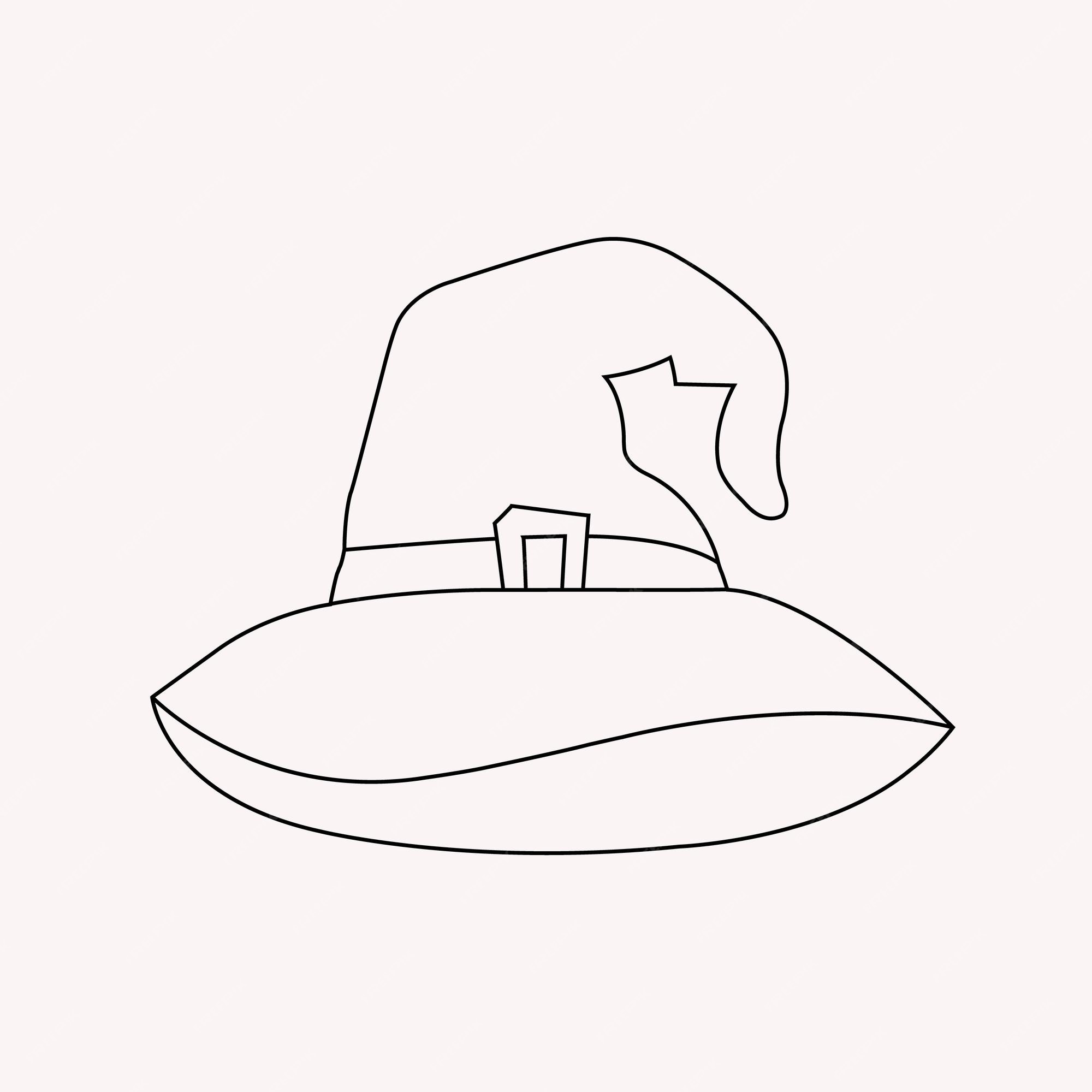 Premium vector halloween witch hat coloring page for kids vector illustration