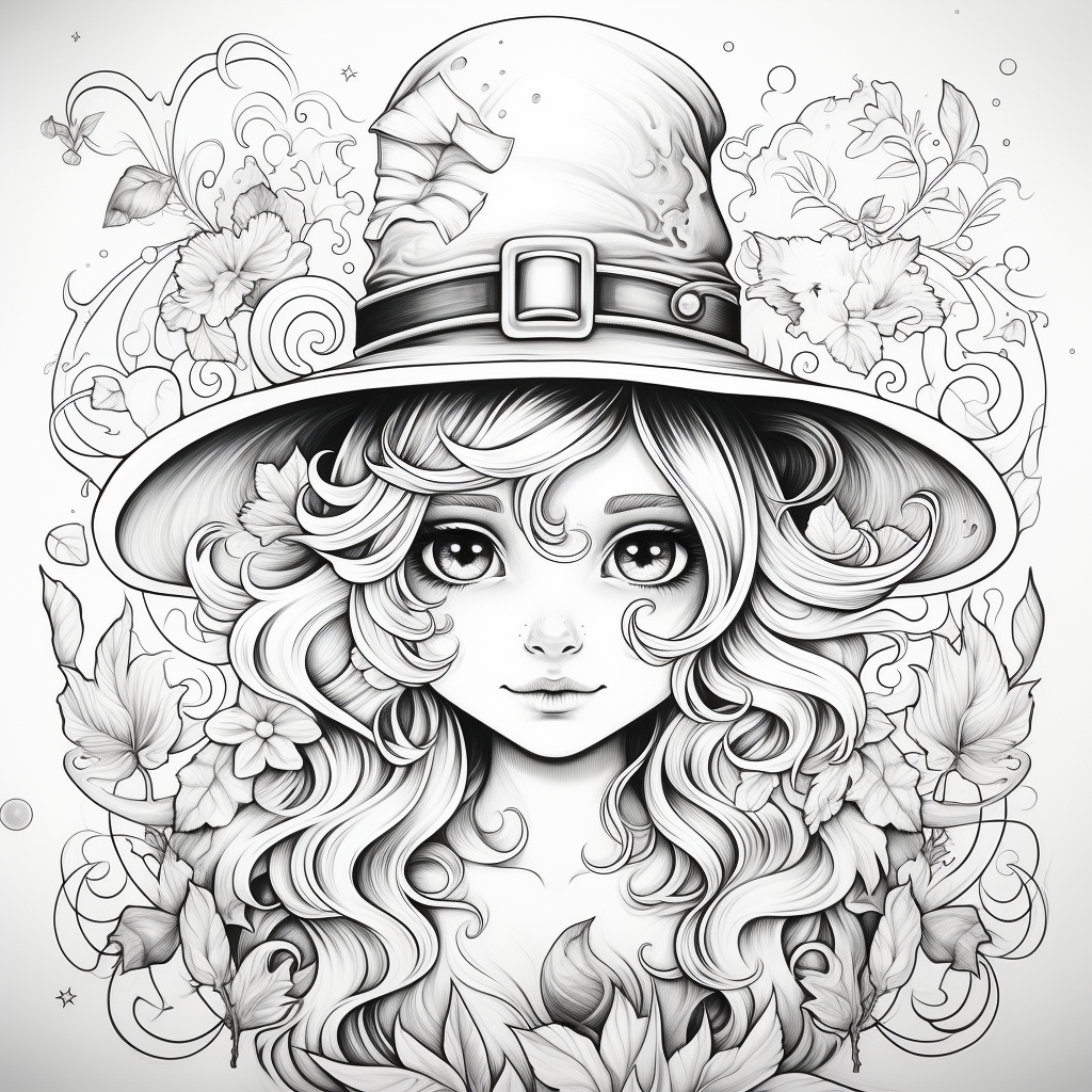 Witchy coloring pages