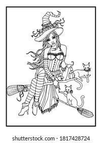 Witch coloring pages images stock photos d objects vectors